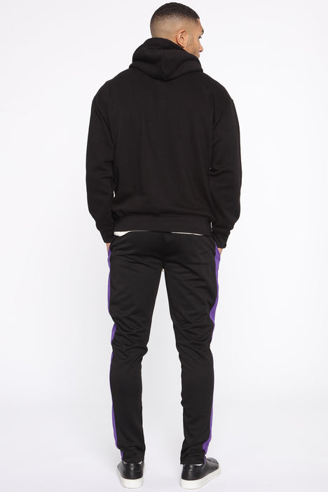 Retro Track Pant - Black/Purple, Fashion Nova, Mens Pants