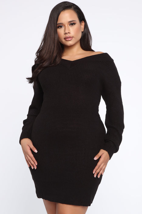 Say You Love Me Sweater Dress Black Fashion Nova Dresses