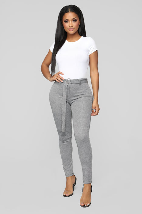 London Calling Belted Plaid Pants Black Fashion Nova Pants