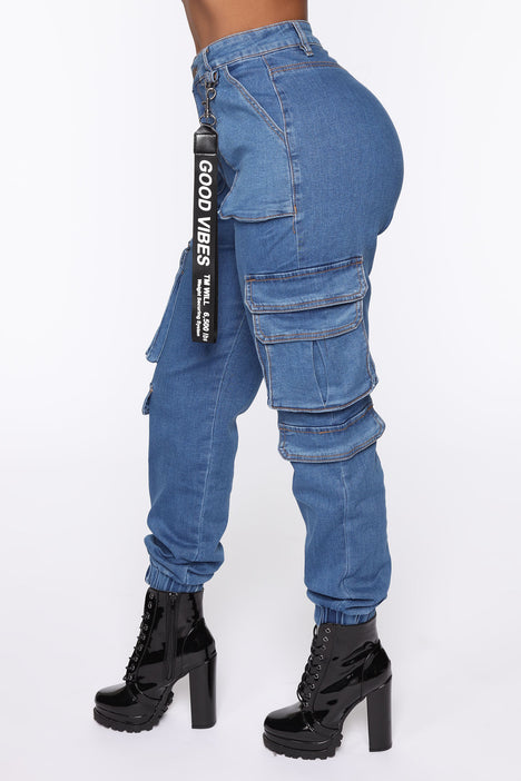 Fashion nova denim joggers best sale
