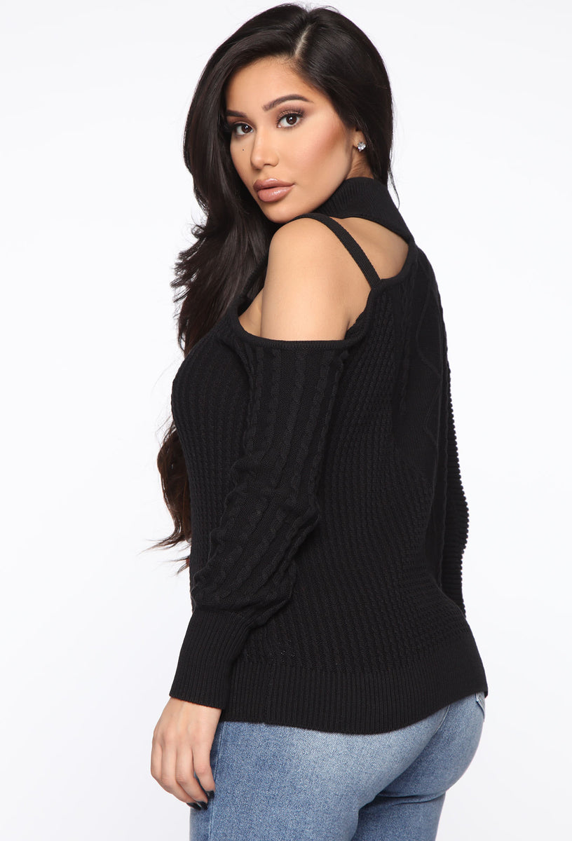 Keeping Me Away From The Cold Sweater - Black | Fashion Nova, Sweaters ...