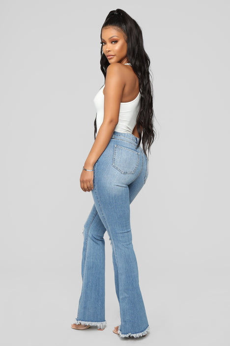 Nothing But The Best Flare Jeans Medium Blue Wash