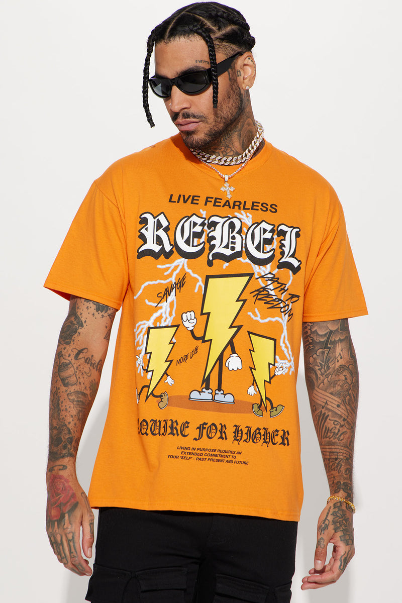 Fearless Rebel Short Sleeve Tee - Orange | Fashion Nova, Mens Graphic ...