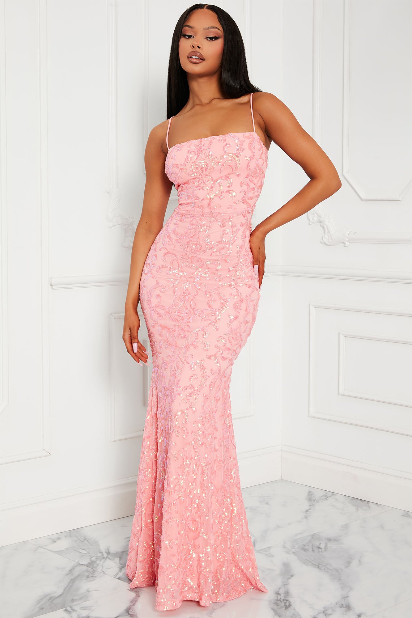 Coral sequin dress best sale