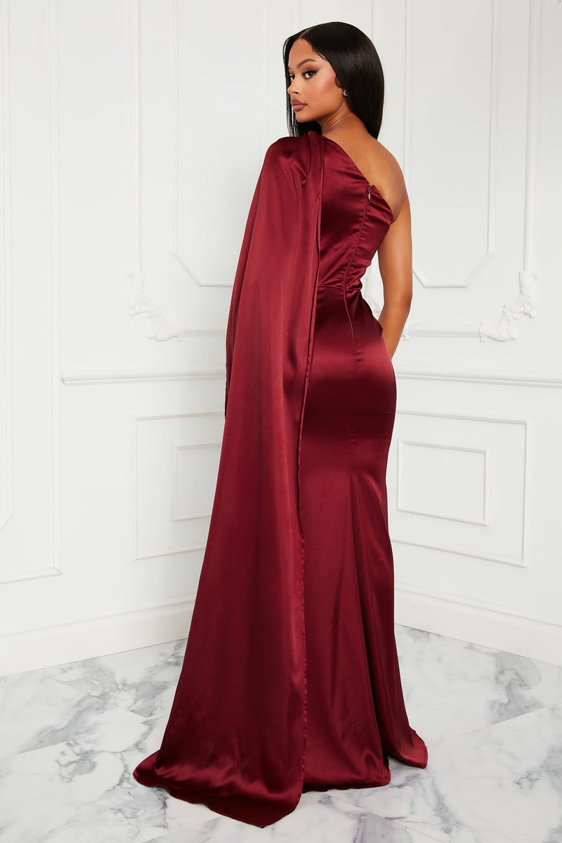 Here For The Drama Satin Maxi Dress - Wine | Fashion Nova, Dresses ...