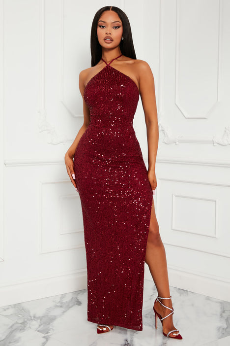 Fashion nova long sequin dress sales