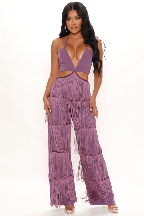 Fashion nova fringe jumpsuit store