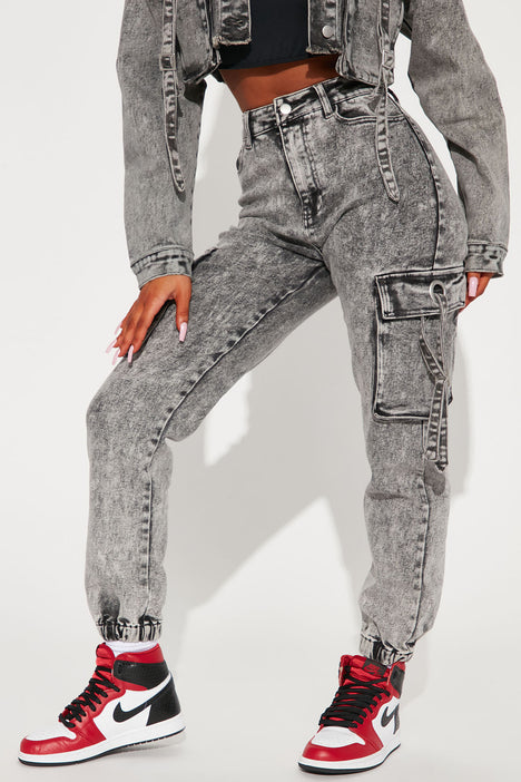 Fashion nova denim joggers best sale
