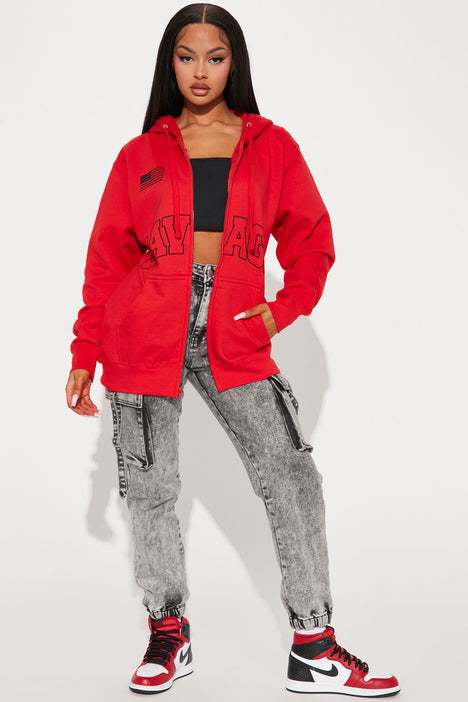 Fashion nova on sale red hoodie