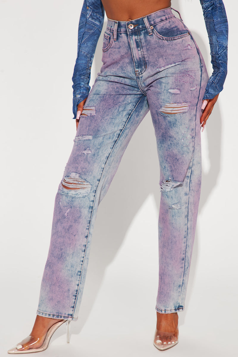 Bad Behavior High Rise Straight Leg Jeans - Purple | Fashion Nova ...