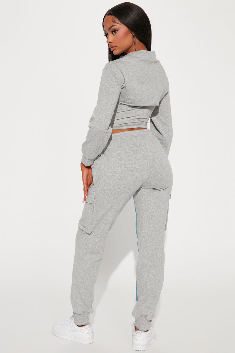 Different Vibes 3 Piece Jogger Set Heather Grey Fashion Nova