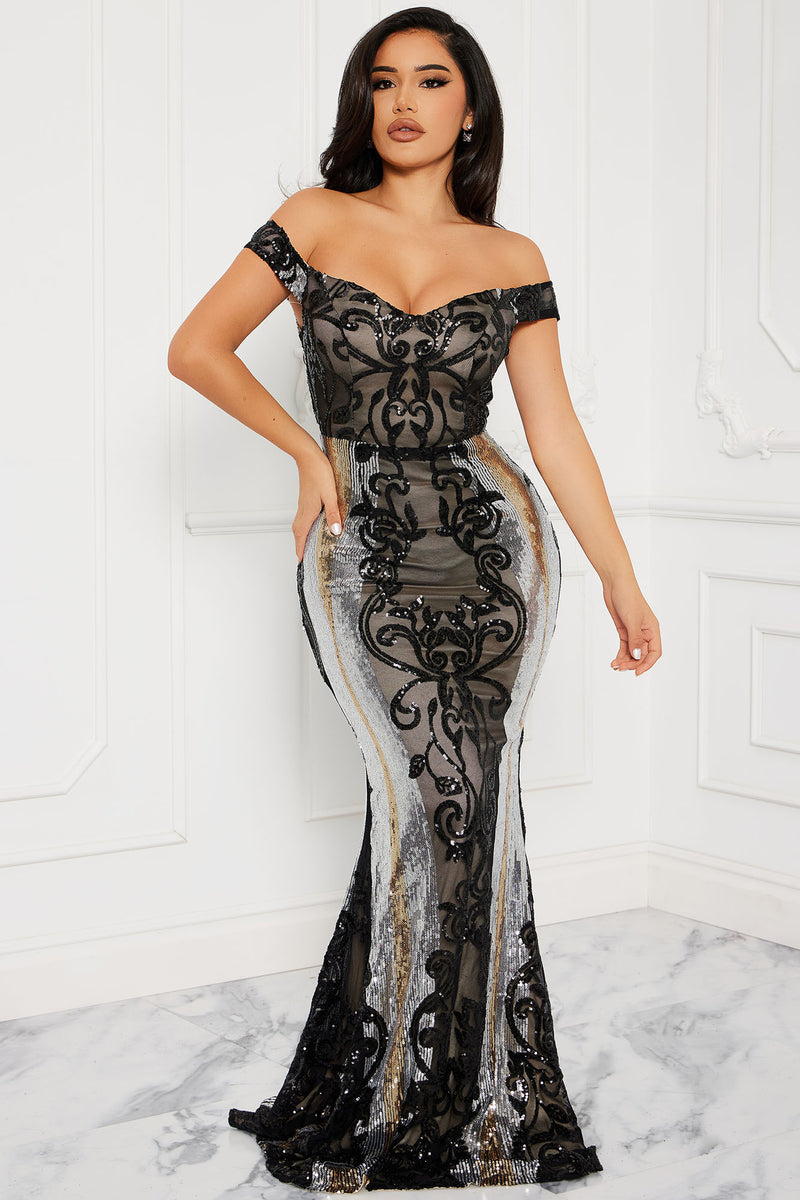 Jocelyn Sequin Maxi Dress - Black/combo | Fashion Nova, Dresses ...