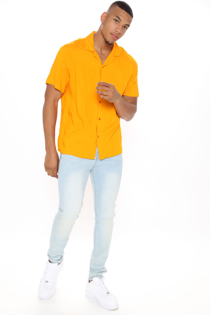 Dawson Short Sleeve Woven Top - Orange | Fashion Nova, Mens Shirts ...