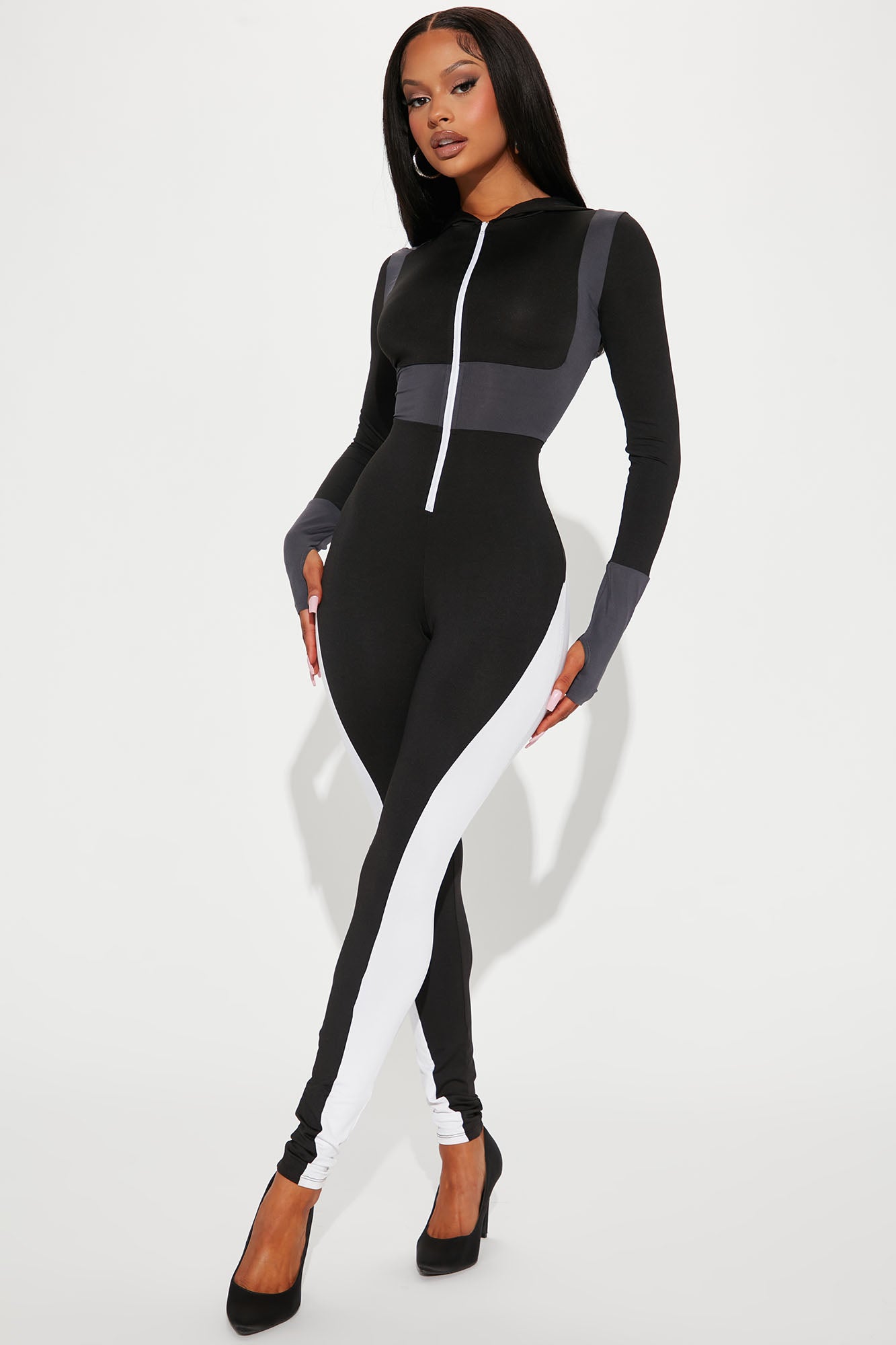 Women's Sweat Tie Waist Hooded Jumpsuit | Boohoo UK