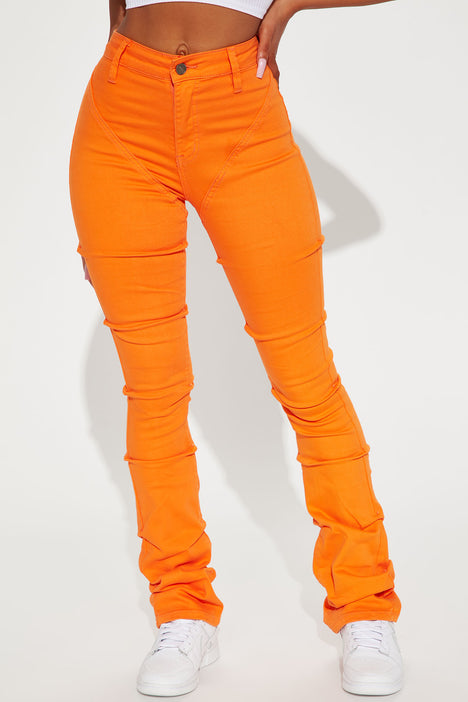 Orange deals stacked pants