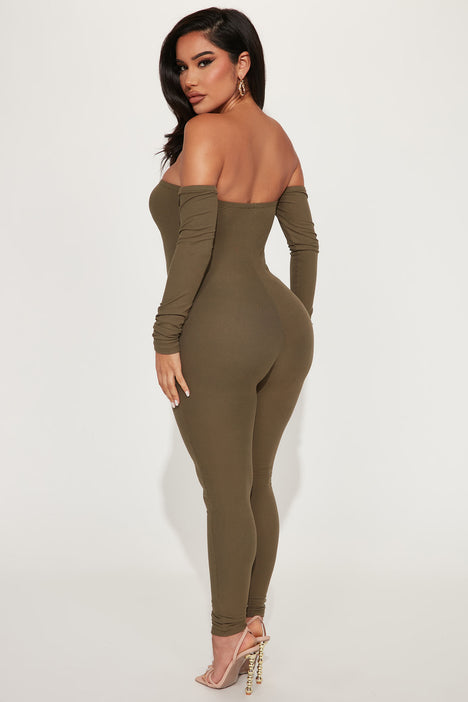 Off the shoulder store jumpsuit fashion nova
