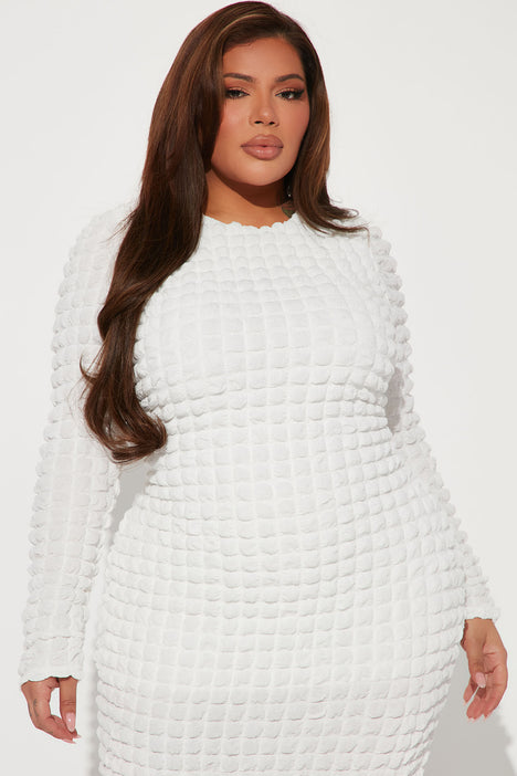 Plus Size Anaira Maxi Glitter Dress - White