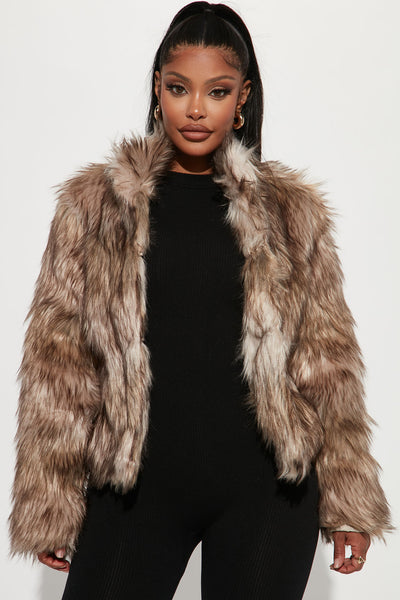 White fur coat fashion nova on sale
