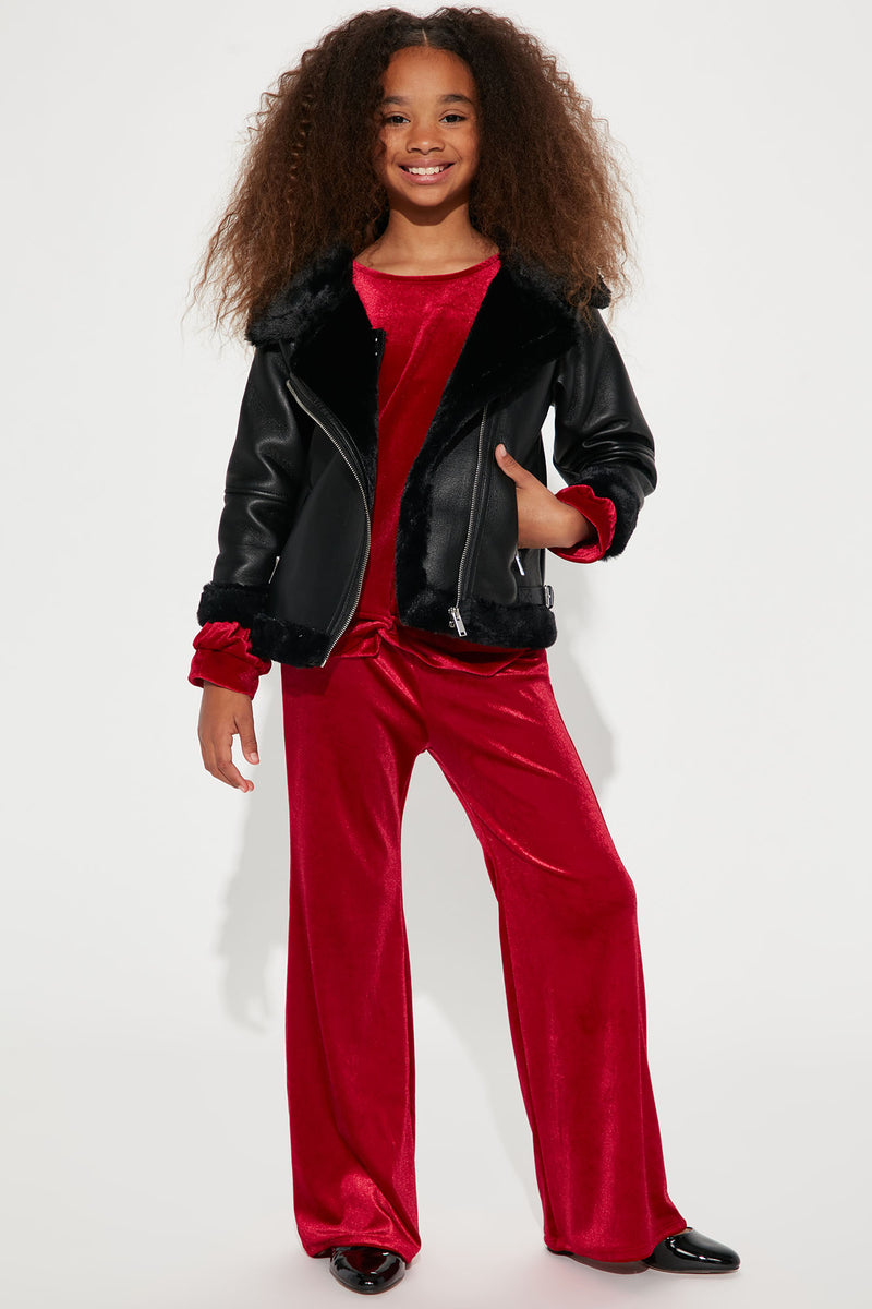 Mini Plush Velvet Pant Set - Red | Fashion Nova, Kids Sets | Fashion Nova