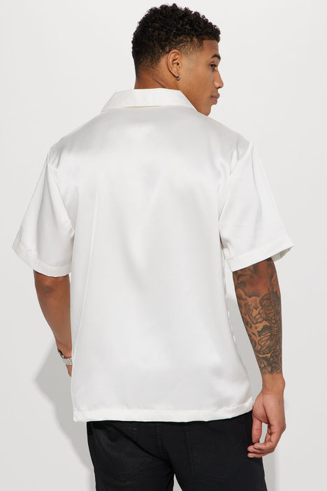 Off white button top up short sleeve