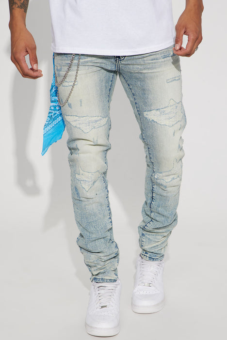 Rolling With It Stacked Skinny Jeans - Vintage Blue Wash