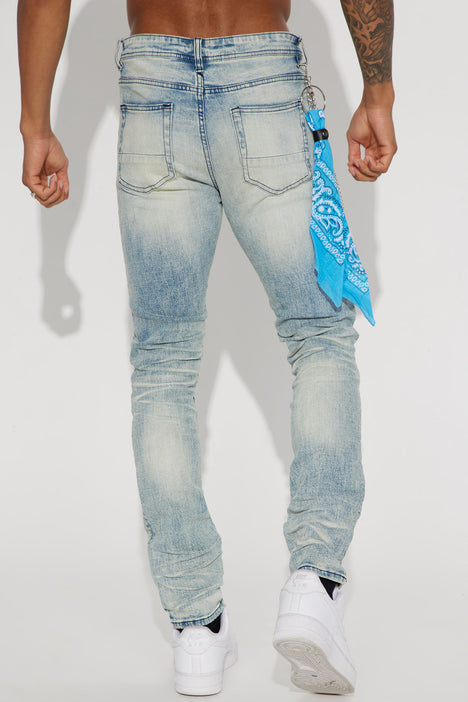 Rolling With It Stacked Skinny Jeans - Vintage Blue Wash