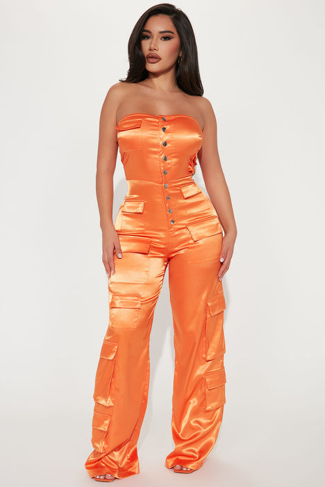 Orange jumpsuit fashion nova outlet