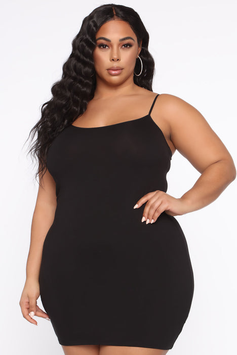 Katie Cami Slip Dress - Black, Fashion Nova, Dresses