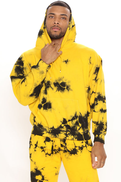 Electric Crystal Wash Hoodie Black Yellow
