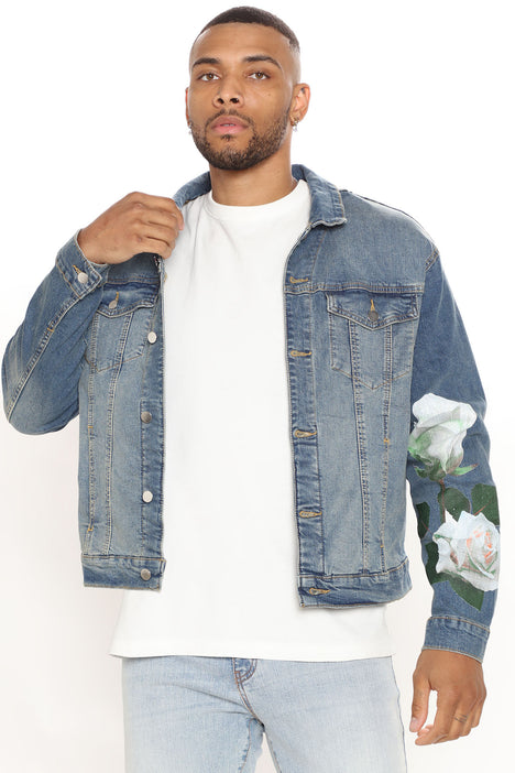 Tint of Roses Denim Jacket Light Wash Fashion Nova Mens
