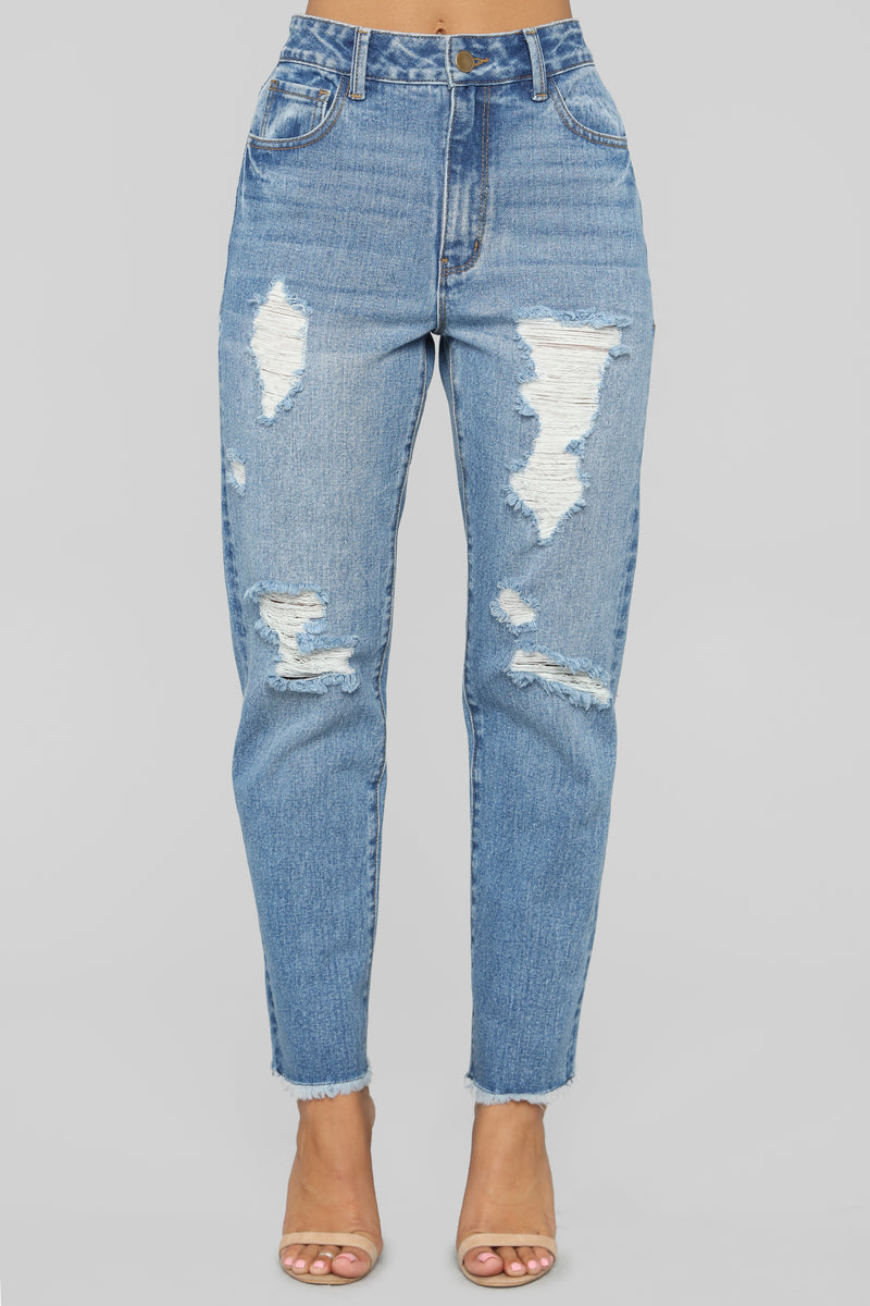 Simple Things High Rise Boyfriend Jeans - Light Blue Wash | Fashion ...