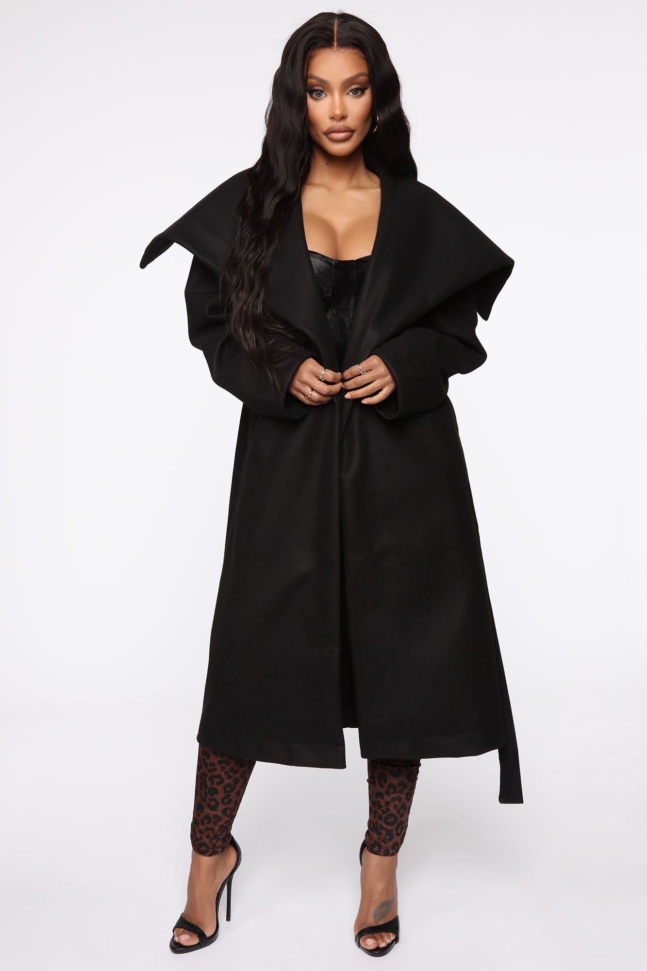Fashion nova black deals coat