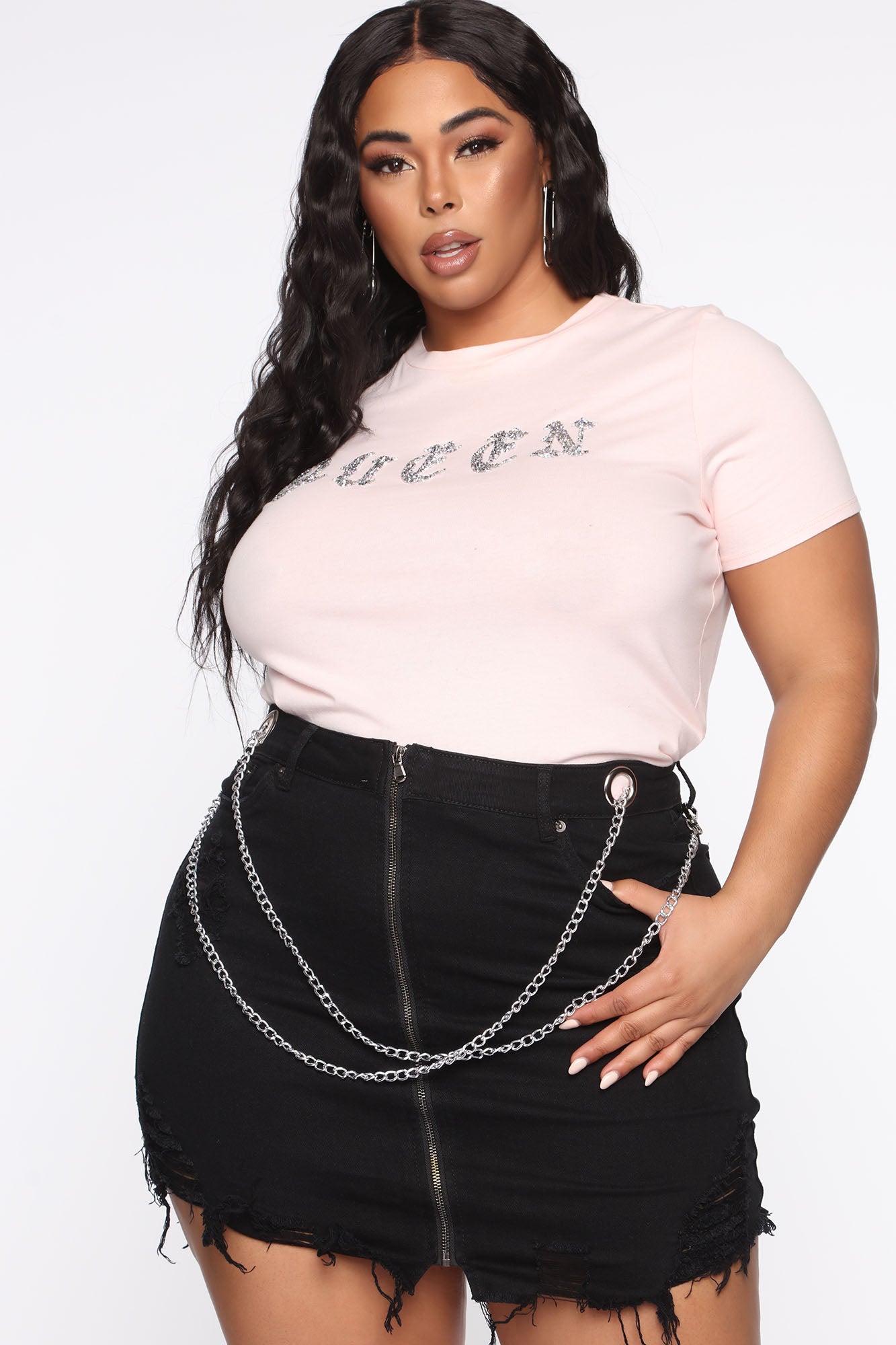 A Queen With Bling Crystal Crop Top Pink Fashion Nova Screens