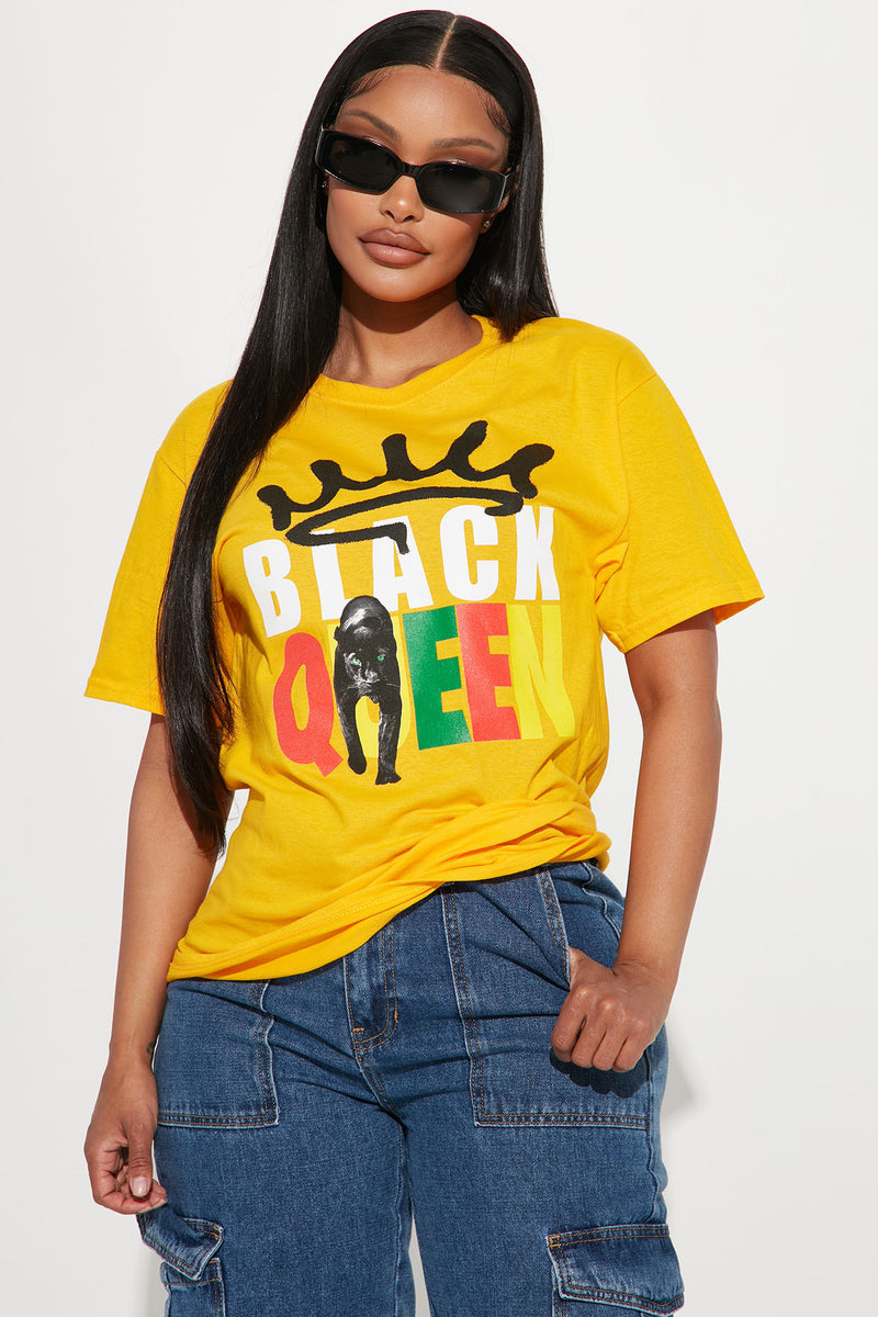 Black Queen Graphic T-Shirt - Mustard | Fashion Nova, Screens Tops and ...