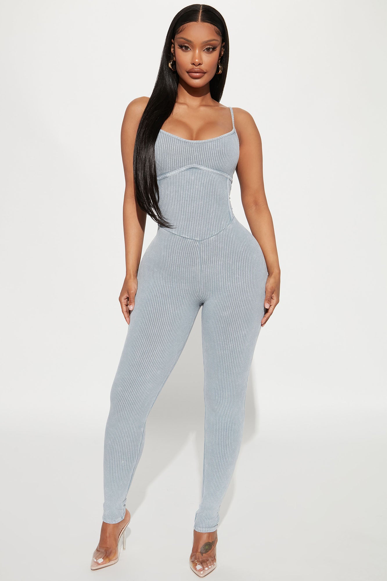 Fashion nova sale grey jumpsuit