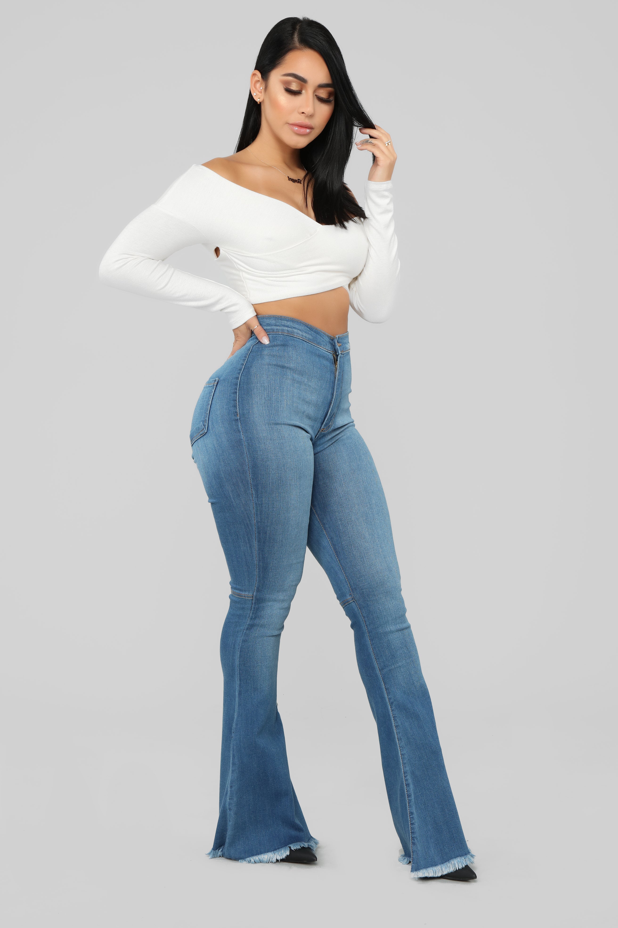 Fashion nova hot sale flare jeans