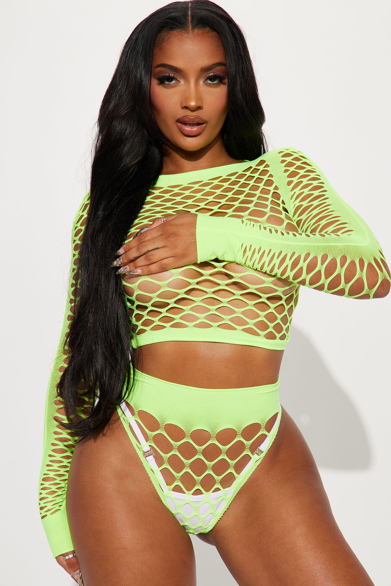 Fishnet bodysuit neon hotsell