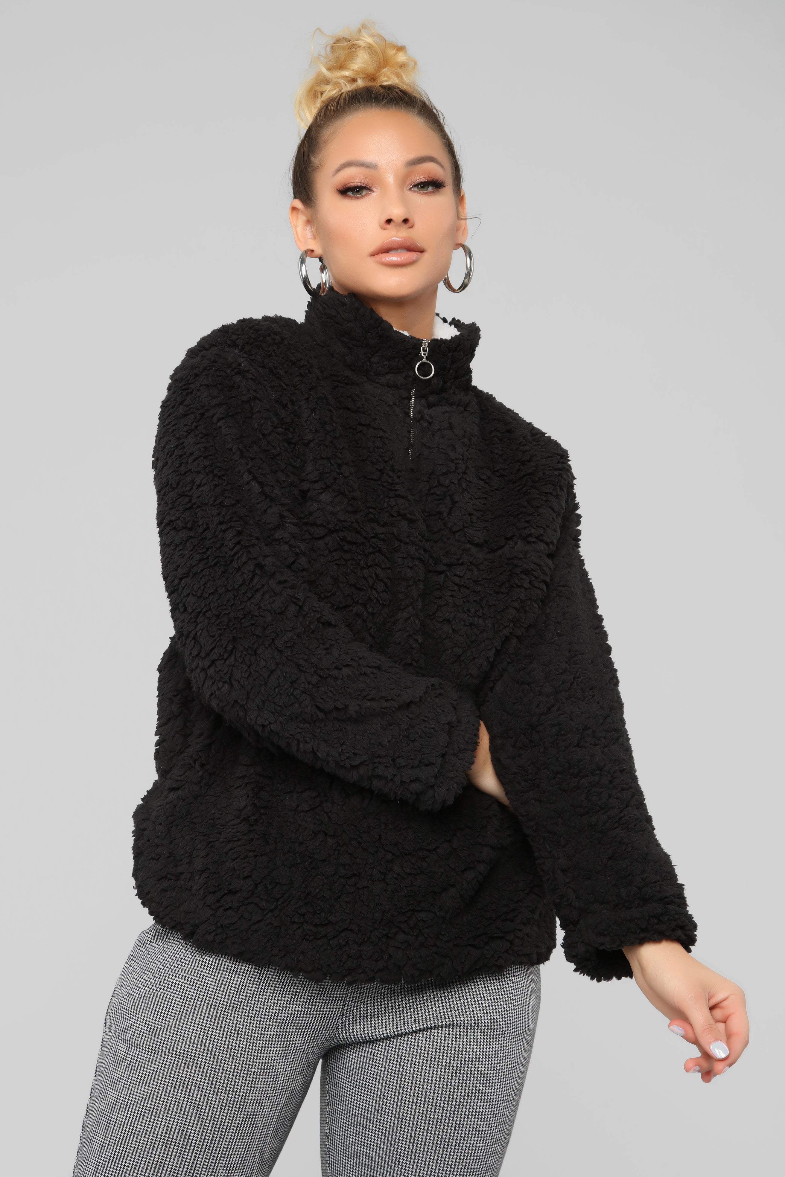 Fuzzy jacket hotsell black
