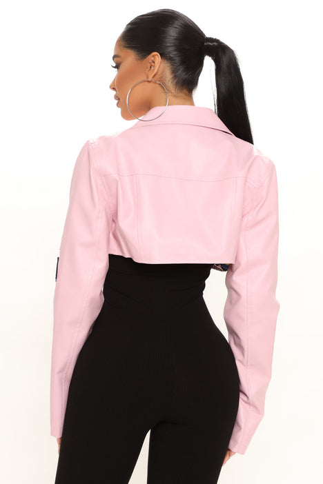 Gotta Have It Cropped Moto Jacket Pink Fashion Nova Jackets