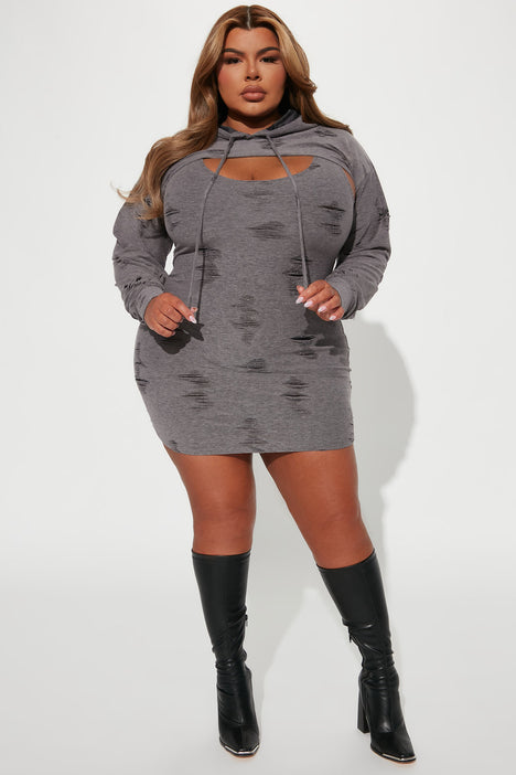 Fashion nova sweatshirt dress discount