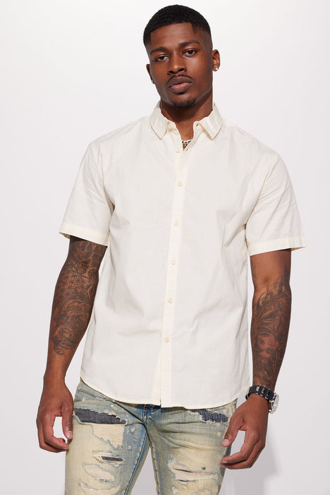 Mens white button down shirt hotsell short sleeve