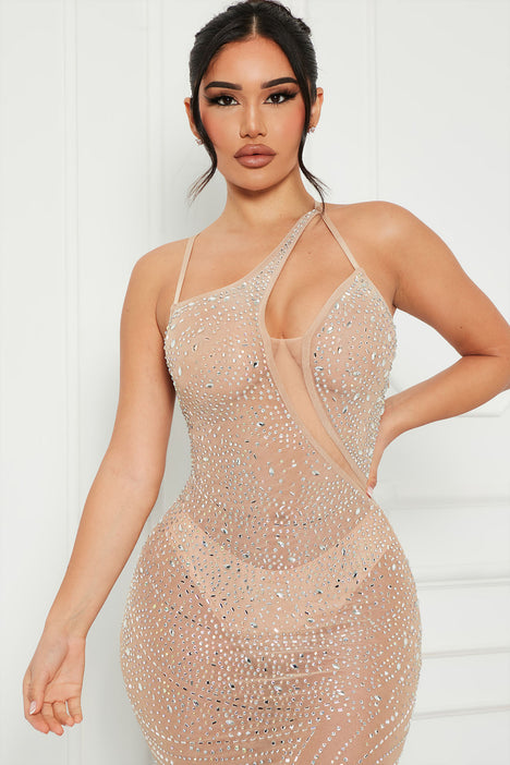 Sarina Embellished Maxi Dress Nude