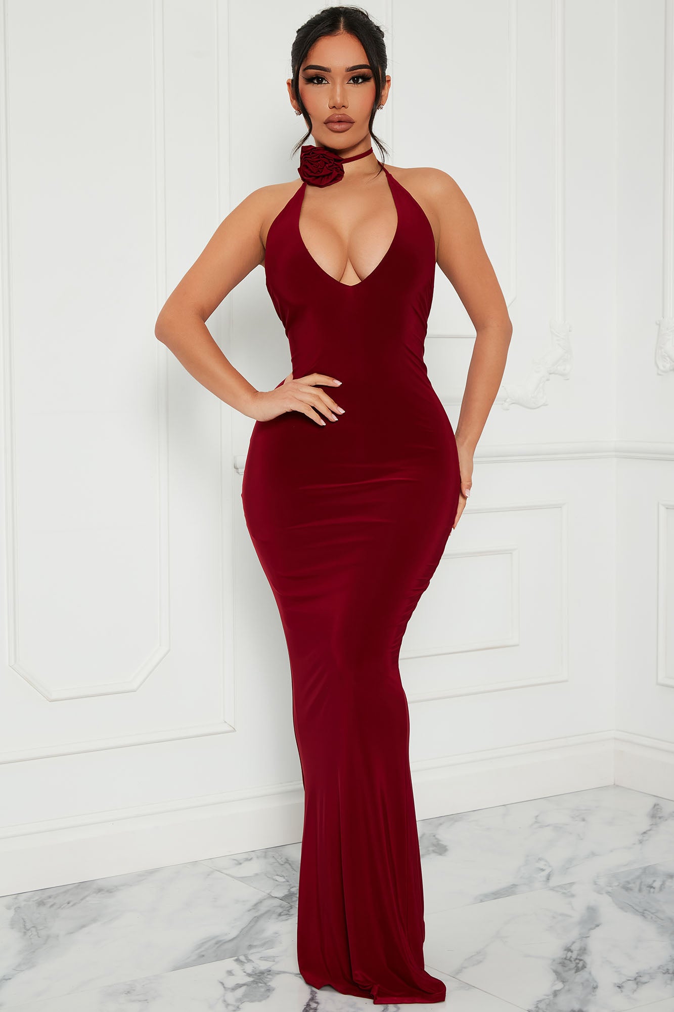 Maroon dress shop fashion nova