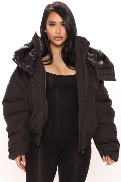 So Jaded Hooded Puffer Jacket Black