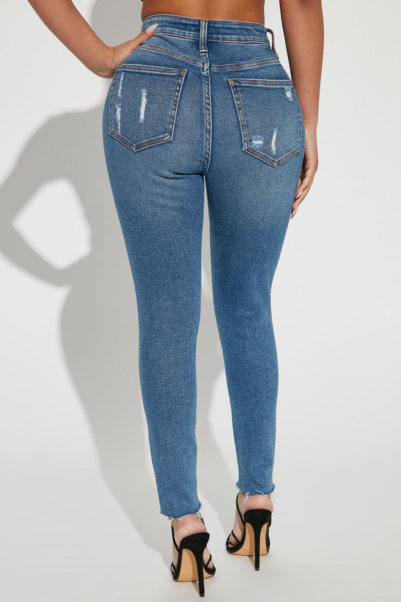 Petite Crossover Curvy Skinny Jeans - Medium Wash | Fashion Nova, Jeans ...