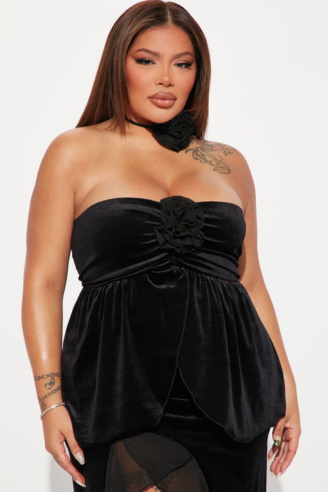 Cherish Me Velvet Skirt Set Black Fashion Nova Matching Sets