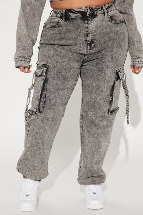 Acid wash store jean joggers
