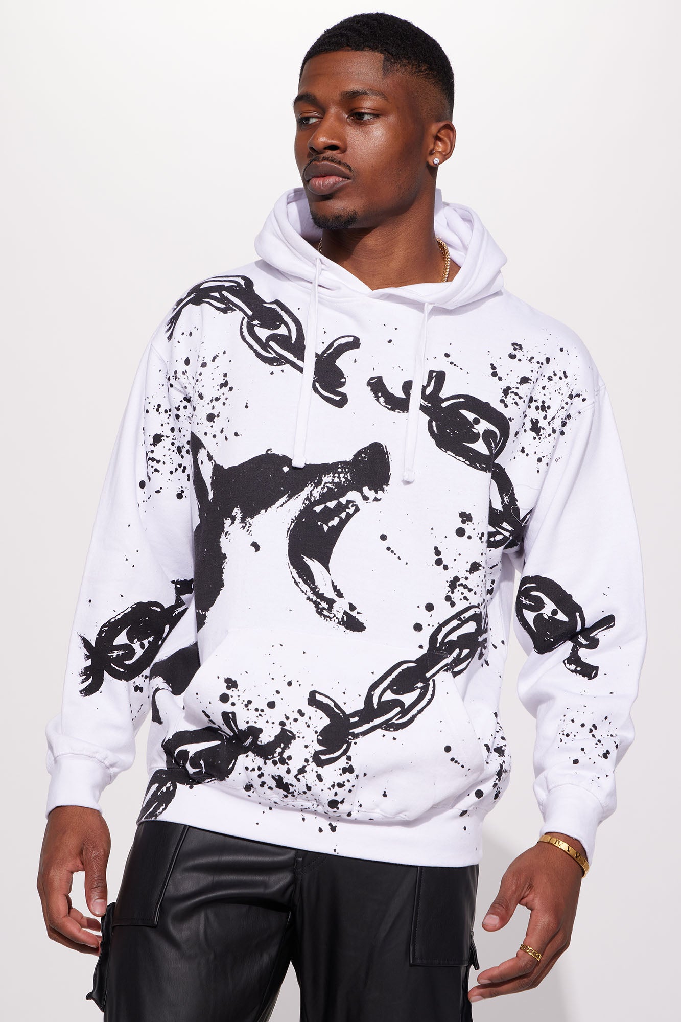 White sales baggy hoodie