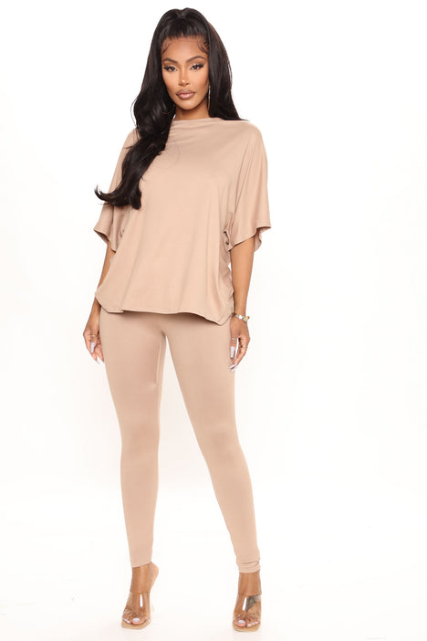 Don t Get This Twisted Short Sleeve Pant Set Mocha Fashion