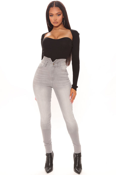 Grey fashion nova jeans online